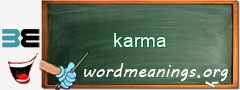 WordMeaning blackboard for karma